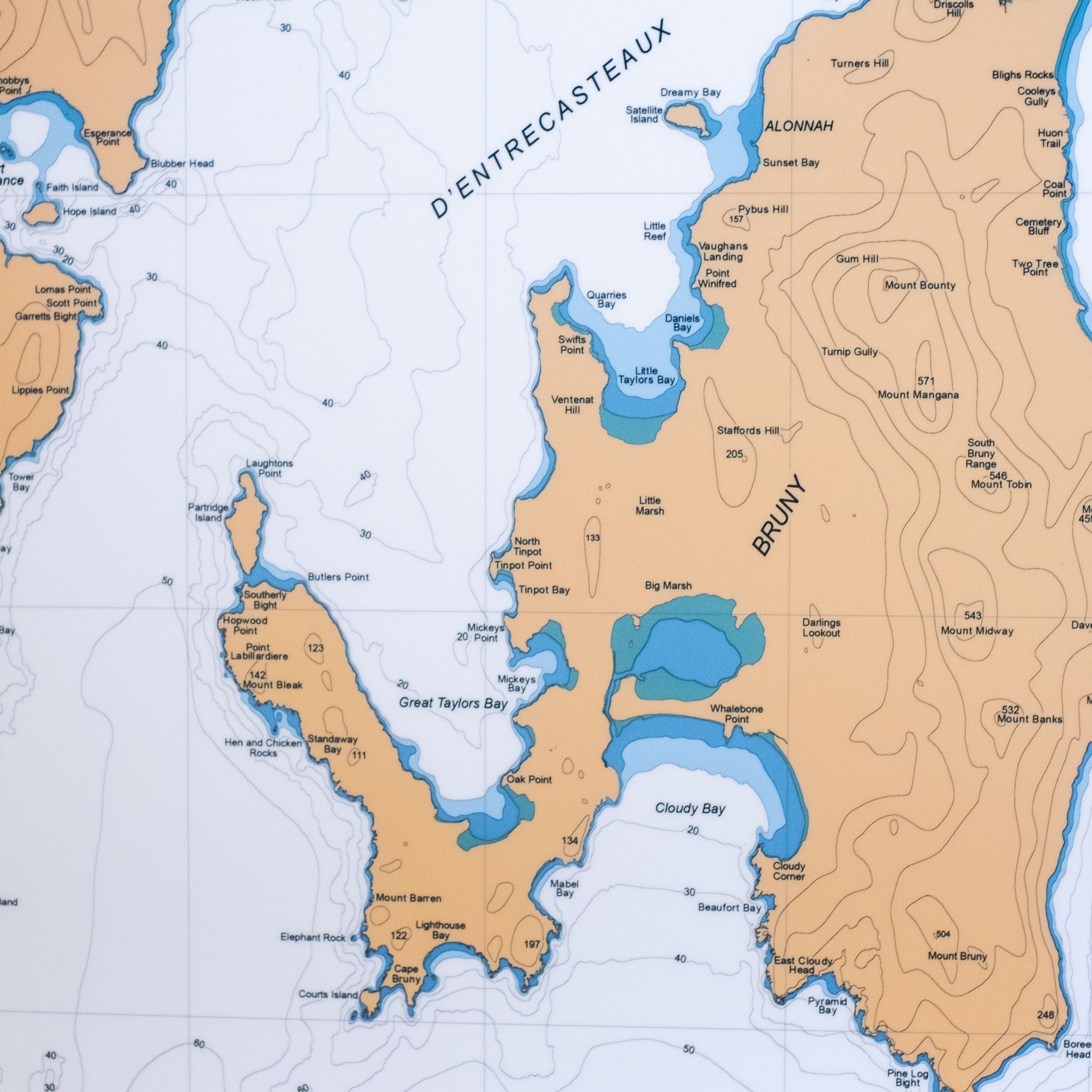 Coastal Map - D'Entrecasteux Channel  - Traditional