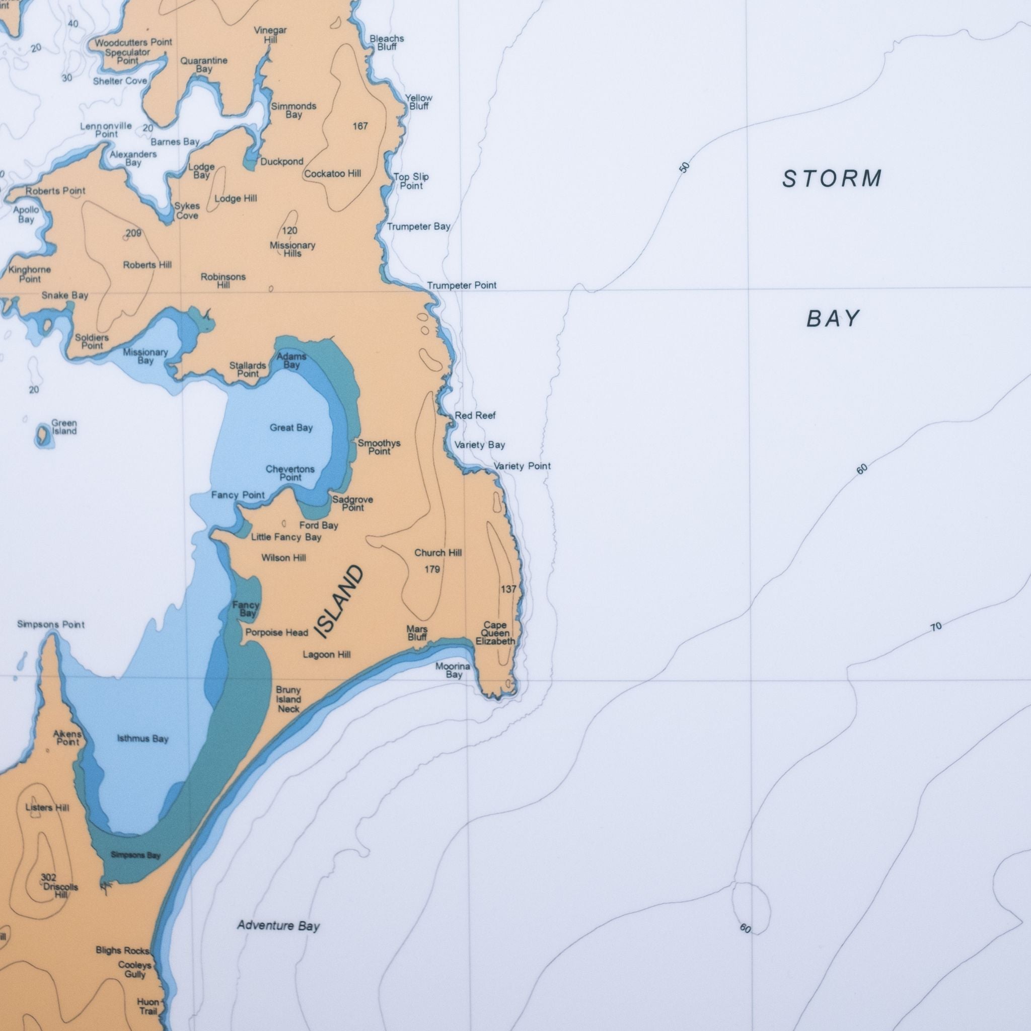 Coastal Map - D'Entrecasteux Channel  - Traditional