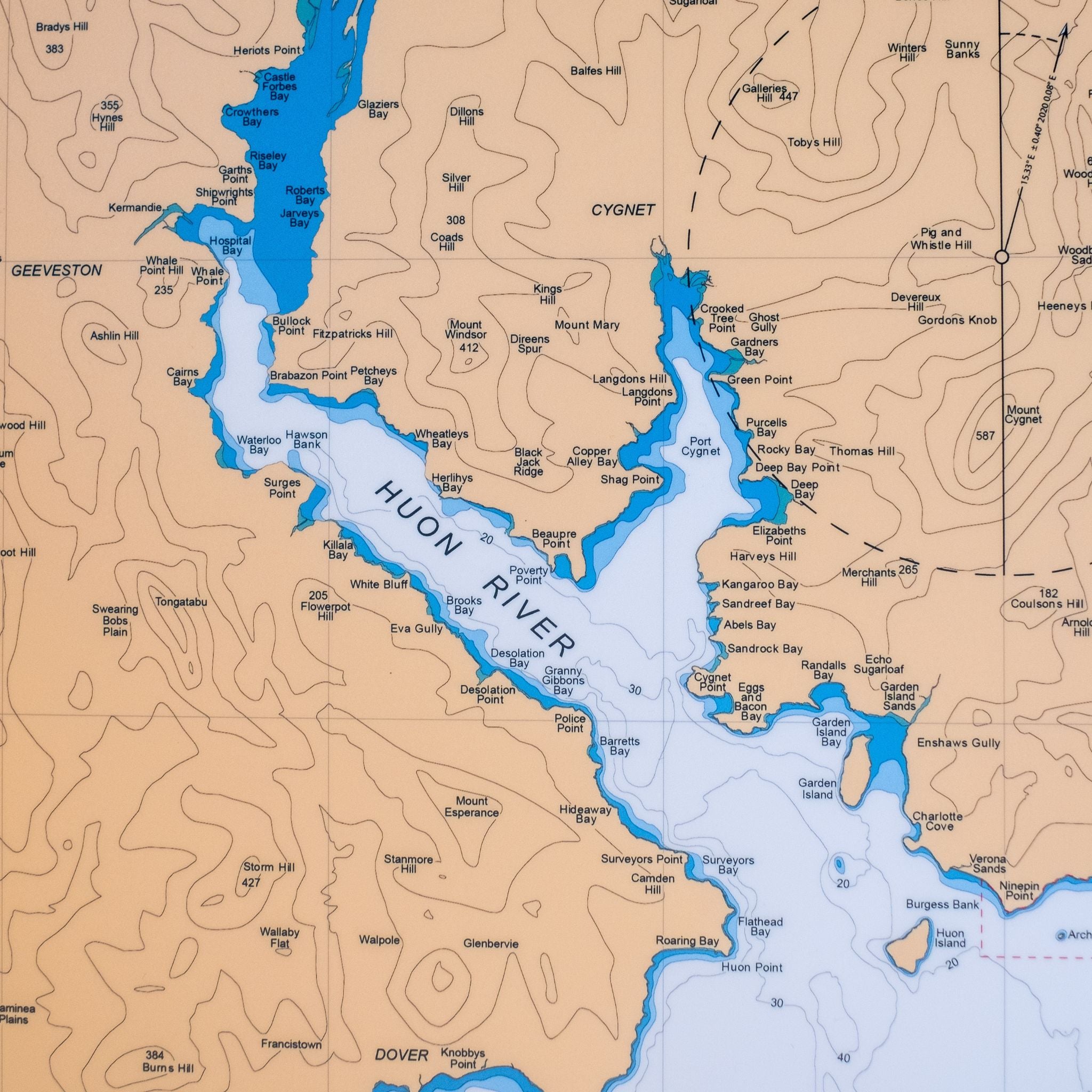 Coastal Map - D'Entrecasteux Channel  - Traditional